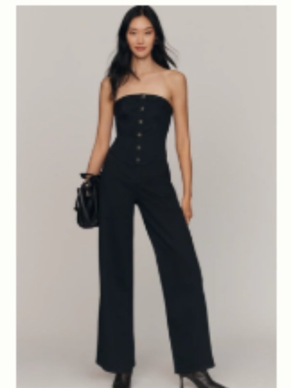 Anthropologie - Pilcro Strapless Corset Denim Jumpsuit